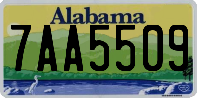 AL license plate 7AA5509