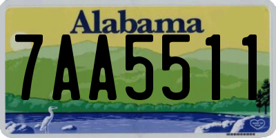 AL license plate 7AA5511