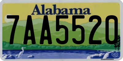 AL license plate 7AA5520