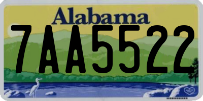 AL license plate 7AA5522