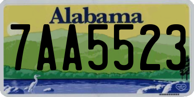 AL license plate 7AA5523