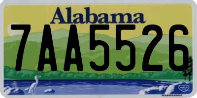 AL license plate 7AA5526