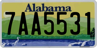 AL license plate 7AA5531