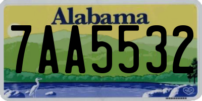 AL license plate 7AA5532