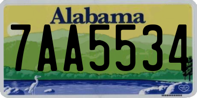 AL license plate 7AA5534