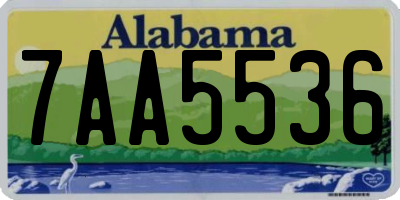 AL license plate 7AA5536