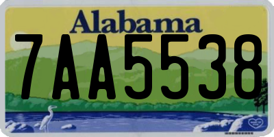 AL license plate 7AA5538