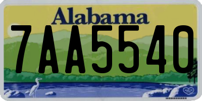 AL license plate 7AA5540
