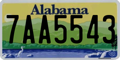 AL license plate 7AA5543