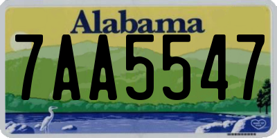 AL license plate 7AA5547