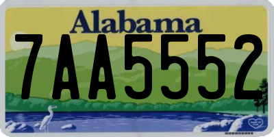 AL license plate 7AA5552