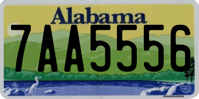 AL license plate 7AA5556