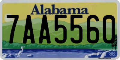AL license plate 7AA5560
