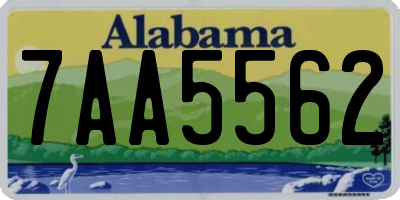 AL license plate 7AA5562
