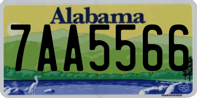 AL license plate 7AA5566