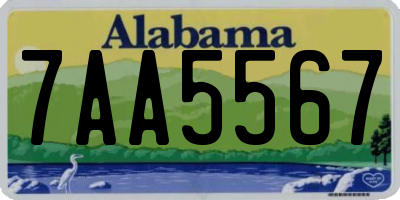 AL license plate 7AA5567