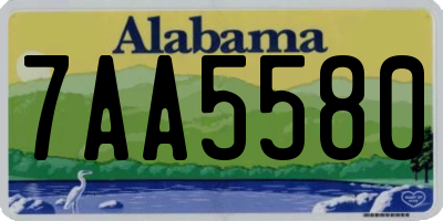 AL license plate 7AA5580