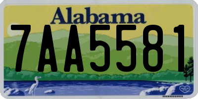 AL license plate 7AA5581