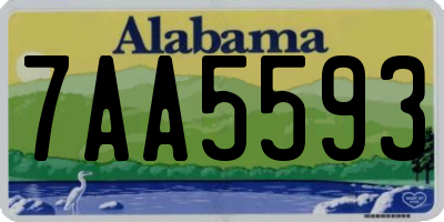 AL license plate 7AA5593