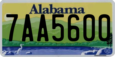 AL license plate 7AA5600
