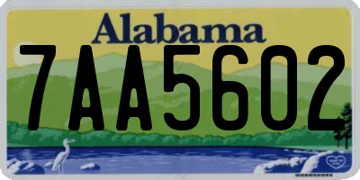 AL license plate 7AA5602