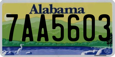 AL license plate 7AA5603