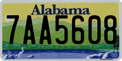 AL license plate 7AA5608