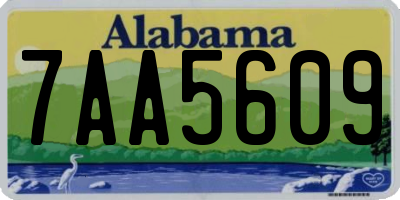 AL license plate 7AA5609