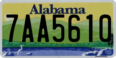 AL license plate 7AA5610