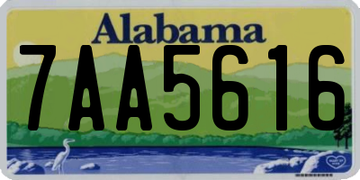 AL license plate 7AA5616