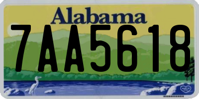 AL license plate 7AA5618