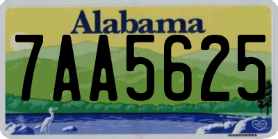 AL license plate 7AA5625