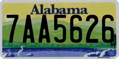 AL license plate 7AA5626