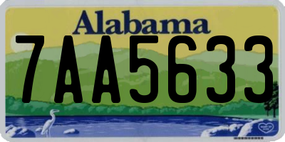 AL license plate 7AA5633