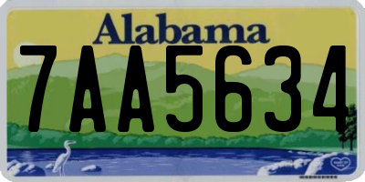 AL license plate 7AA5634