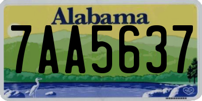 AL license plate 7AA5637