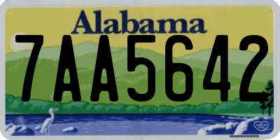 AL license plate 7AA5642