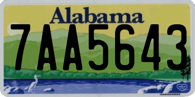 AL license plate 7AA5643