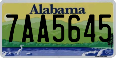 AL license plate 7AA5645