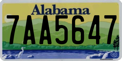 AL license plate 7AA5647