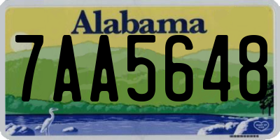 AL license plate 7AA5648