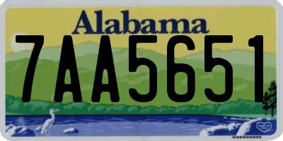 AL license plate 7AA5651
