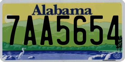 AL license plate 7AA5654