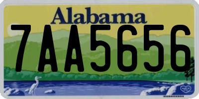 AL license plate 7AA5656