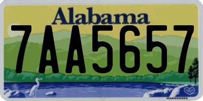 AL license plate 7AA5657