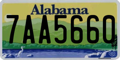 AL license plate 7AA5660