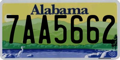AL license plate 7AA5662