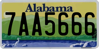 AL license plate 7AA5666