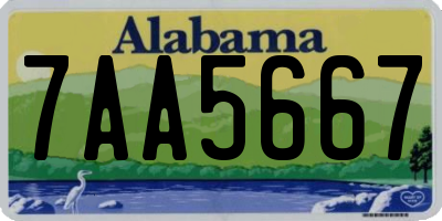 AL license plate 7AA5667