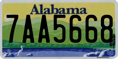 AL license plate 7AA5668